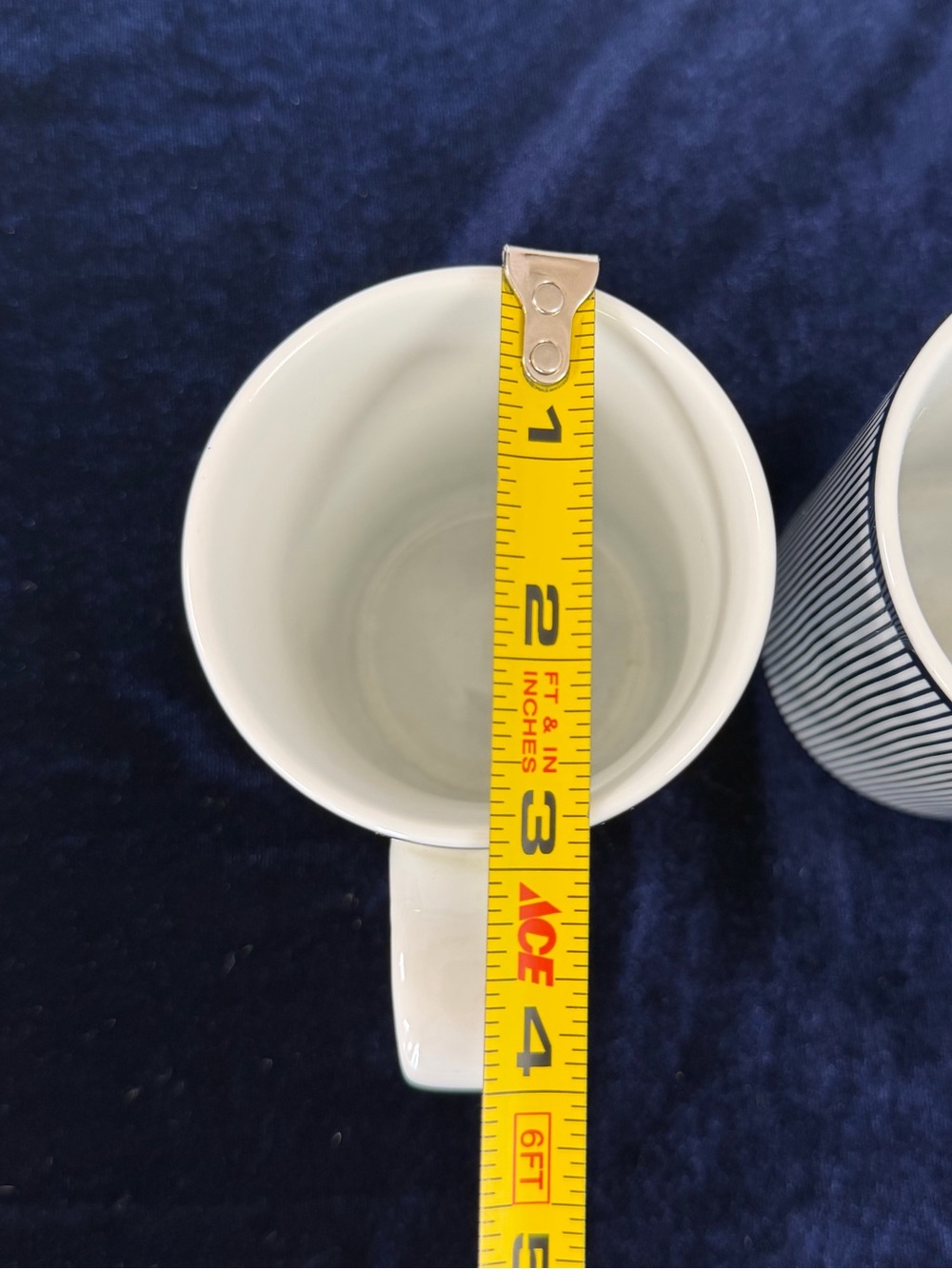 Vintage Dansk Bistro Ringsted Blue White Stripe MCM Coffee Mug Blue/White 10oz - Picture 8 of 8